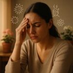 Woman with migraine headache caused by highhistamine